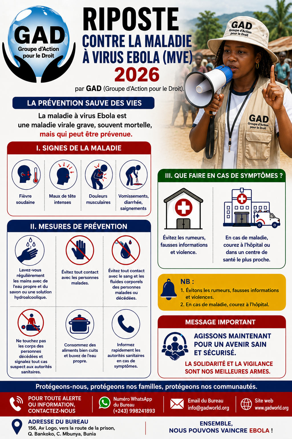 RIPOSTE CONTRE LA MALADIE À VIRUS EBOLA (MVE) 2026, par GAD (Groupe d’Action pour le Droit)